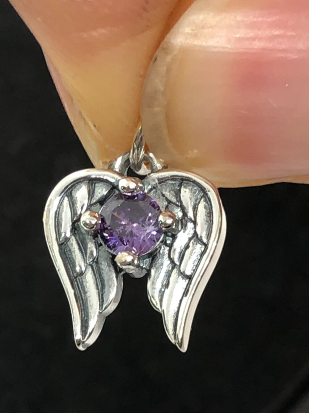 James Avery Angel Wings Birthstone Charm Garnet February